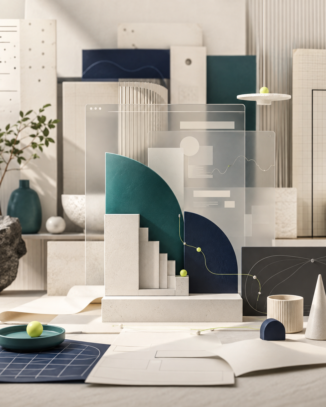 Abstract ANEXT digital studio representing web design and connected business systems